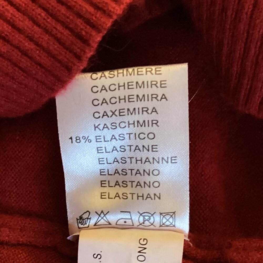 Elexa Women's Red Sweater Size M/L Wool Blend Rhinestones Scalloped Neck Party - Picture 9 of 9